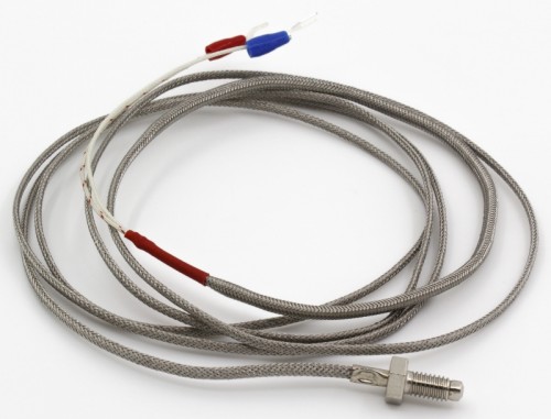 FTARB01-K-M6M2 K型螺钉式热电偶温度传感器带M6螺纹，金属屏蔽导线材质，2米导线长度