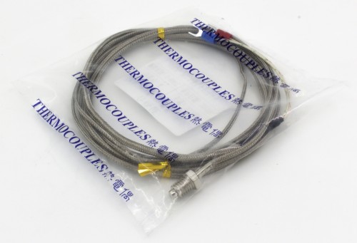 FTARB01-K-M8M3 K型螺钉式热电偶温度传感器带M8螺纹，金属屏蔽导线材质，3米导线长度