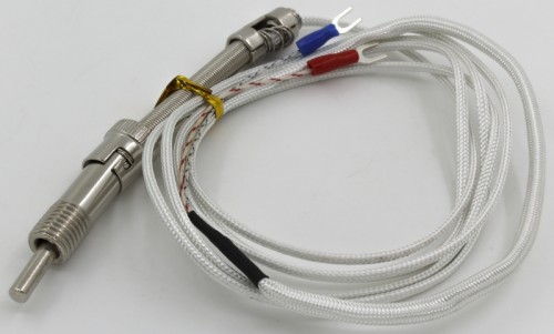 FTARS01-K-M12P1.5L32F2 K型压簧式热电偶温度传感器带32mm卡套长度，玻璃纤维编织导线材质，2m导线长度