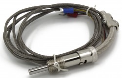 FTARS01-PT100-A2 PT100压簧式热电阻温度传感器带A级: ±(0.15℃+0.2%|t|)精度,2m导线长度