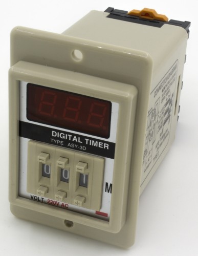 ASY-3D-WS220VAC-99.9M通电延时2转换时间继电器带白色外壳颜色，有插座，99.9min延时时间