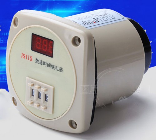 JS11S-3-220VAC-999M 3位调节数显时间继电器带220VAC工作电压，999min延时时间