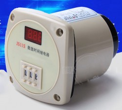 JS11S-3-220VAC-99.9S 3位调节数显时间继电器带220VAC工作电压，99.9s延时时间